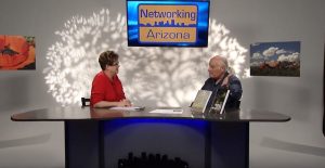 Carol Blonder of Networking Arizona interviewing fantasy scifi author Keith Mueller May 21 2018
