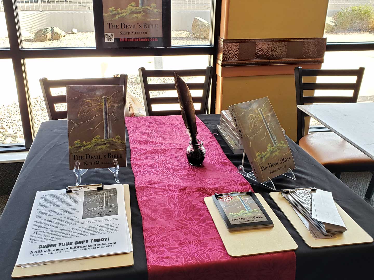 Keith R Mueller's table at a local book signing event
